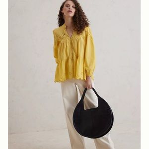 Anthropologie Julien Leather Tote Bag (Round)